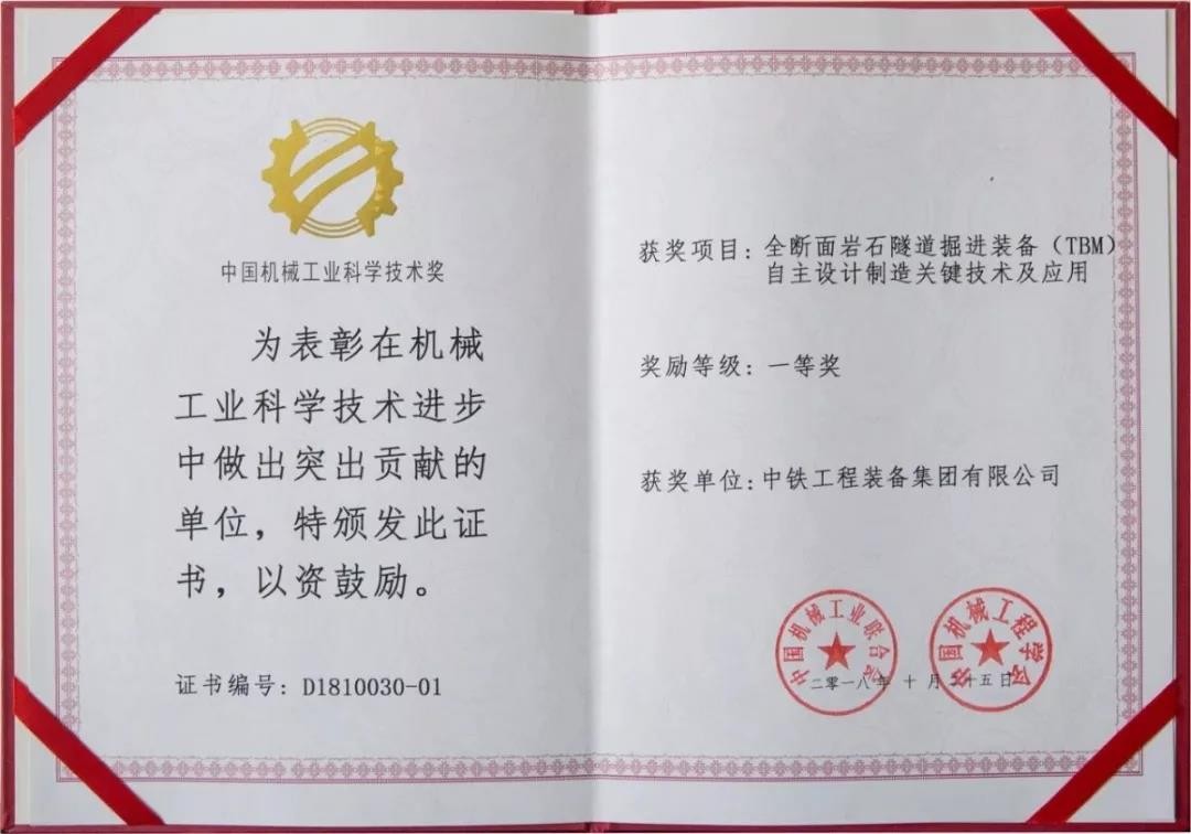 ag尊龙凯时装备荣获2018年度“中国机械工业科学技术奖”一等奖
